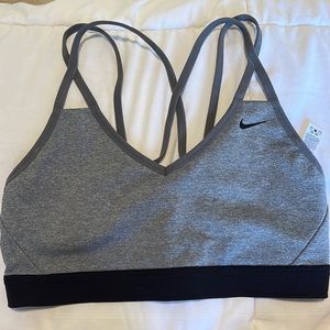 nike gray sports bra